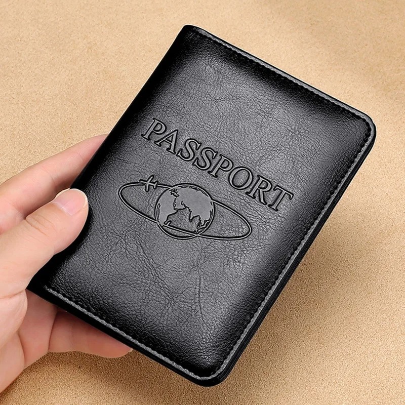 Travel Accessories Wallet - Unisex ปกหนังสือเดินทางหนังแท้ RFID Blocking ผู้ชายผู้ถือหนังสือเดินทาง ID