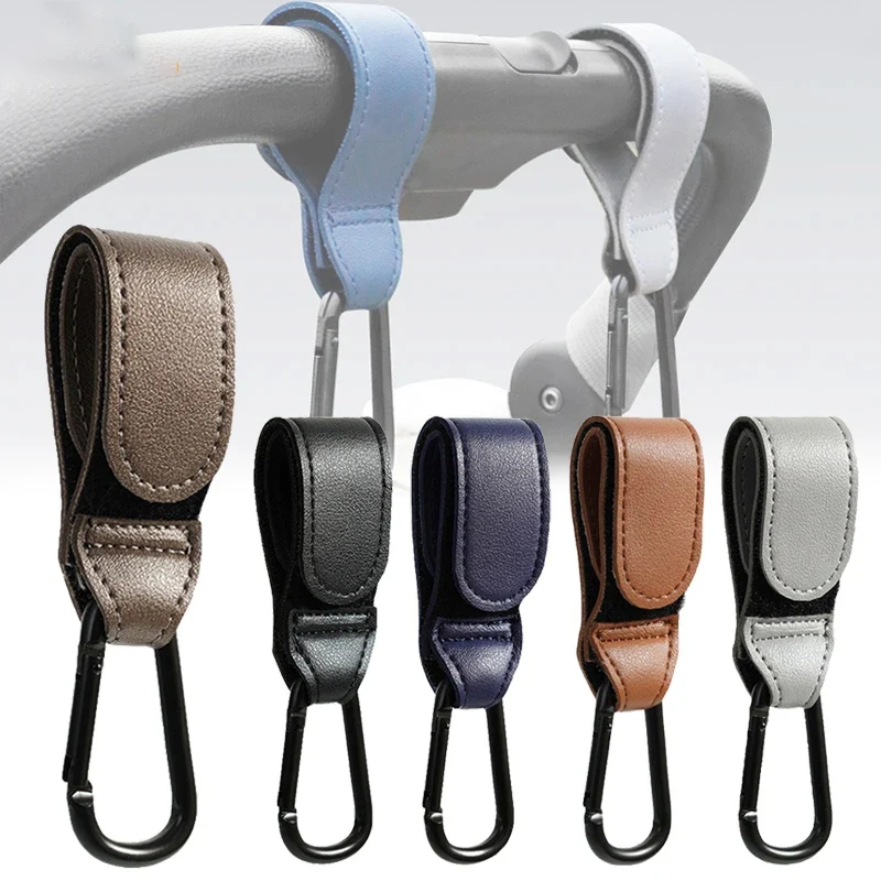Travel Accessories Baby - ตะขอแขวนรถเข็นเด็ก หนัง PU แฟชั่น ปรับได้ ตะขอแขวนรถเข็นเด็ก