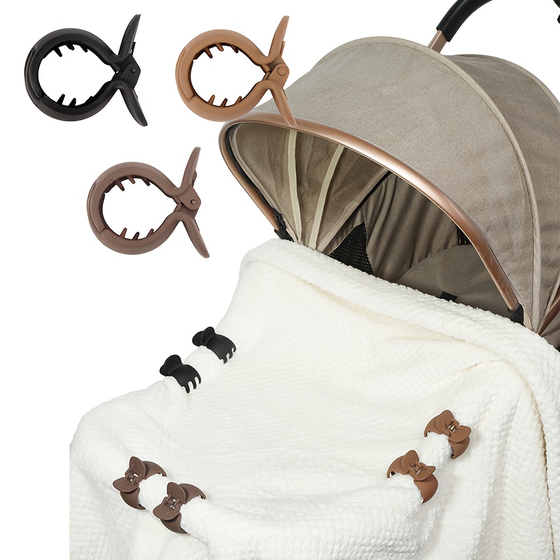Travel Accessories Baby - คลิปหนีบรถเข็นเด็กแบบหนีบ 2 ชิ้น คลิปหนีบรถเข็นเด็กแบบพกพา ตะขอเกี่ยวรถเข็นเด็ก คลิปหนีบเบาะรถยนต์เด็ก