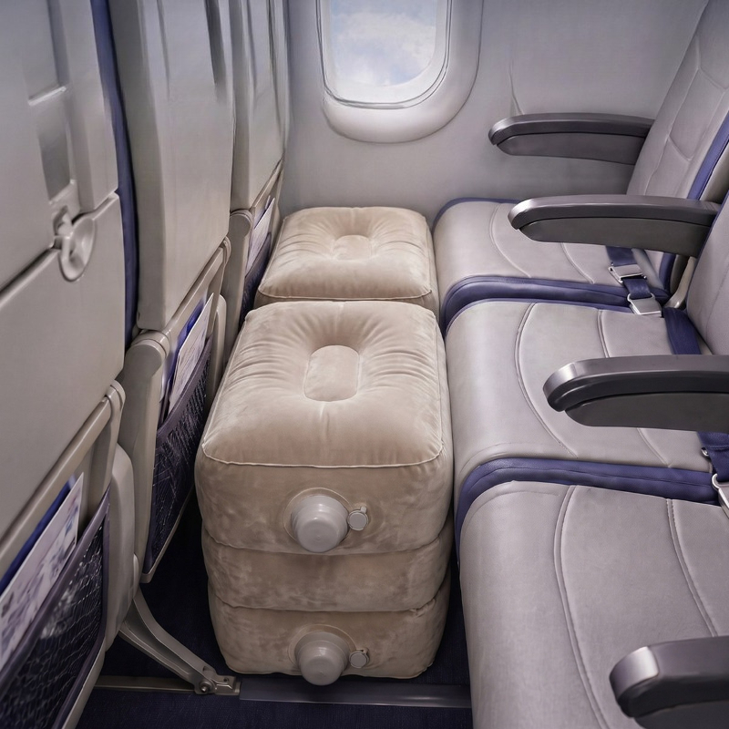 Travel Accessories Long Flight - ที่พักเท้าเป่าลมสำหรับเที่ยวบินระยะไกล เก้าอี้พกพาสำหรับใช้บนเครื่องบิน อุปกรณ์จำเป็นสำหรับการเดินทาง เบาะนั่งเป่าลมสำหรับการเดินทางไกล อุปกรณ์เสริมเพื่อความสะดวกสบาย
