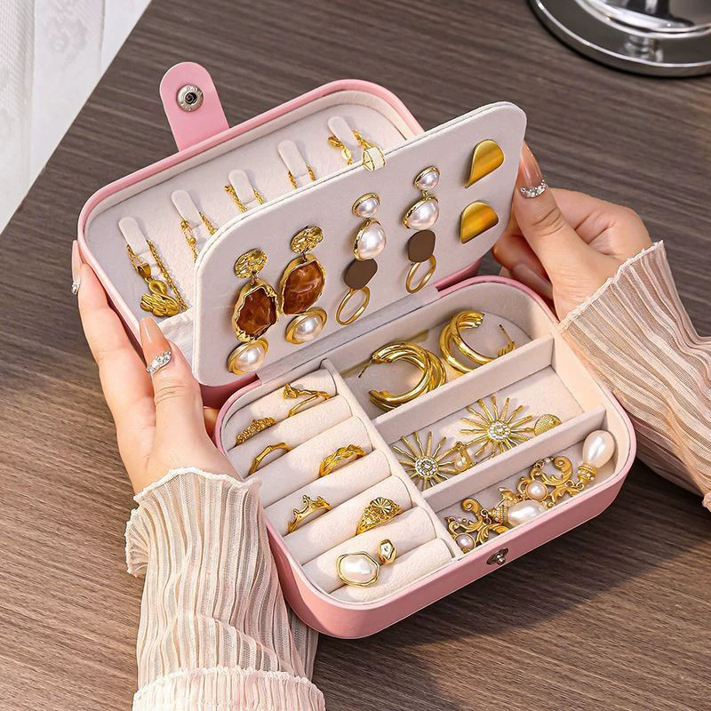 Travel Accessories Jewelry - กล่องเก็บเครื่องประดับพกพาขนาดเล็ก ป้องกันการเกิดออกซิเดชัน สำหรับต่างหู สร้อยคอ แหวน กำไลข้อมือ