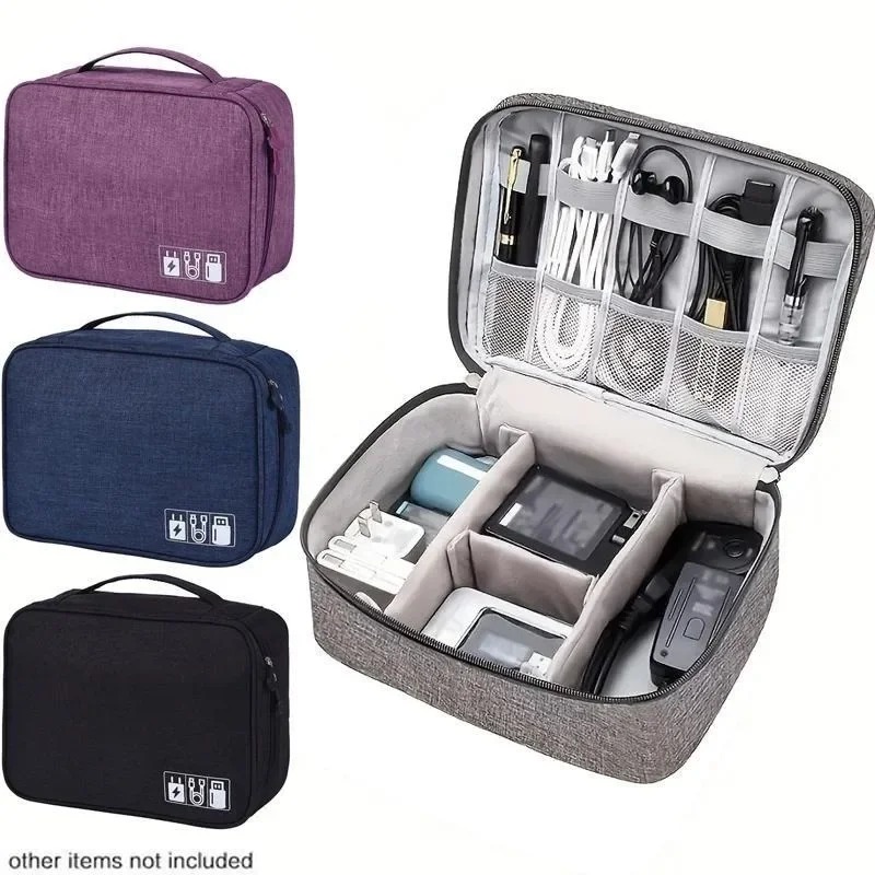 Travel Accessories As Gifts - กระเป๋าจัดระเบียบอุปกรณ์อิเล็กทรอนิกส์สำหรับเดินทาง กันน้ำ กระเป๋าเก็บสายเคเบิล ของขวัญสำหรับคนรักเทคโนโลยี ใช้เป็นอุปกรณ์เสริมสำหรับสายโทรศัพท์และ iPad