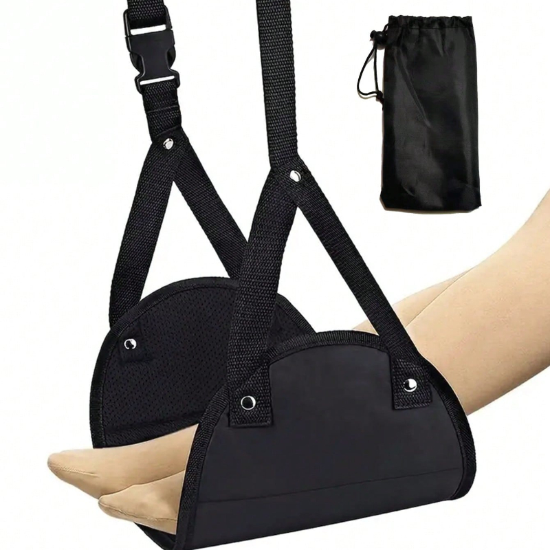 Travel Accessories Long Flight - แบบพกพาปรับ Footrest Hammock สําหรับเครื่องบินยาวเที่ยวบินรถไฟสํานักงานอุปกรณ์เสริมสําหรับขาเท้าสลิง