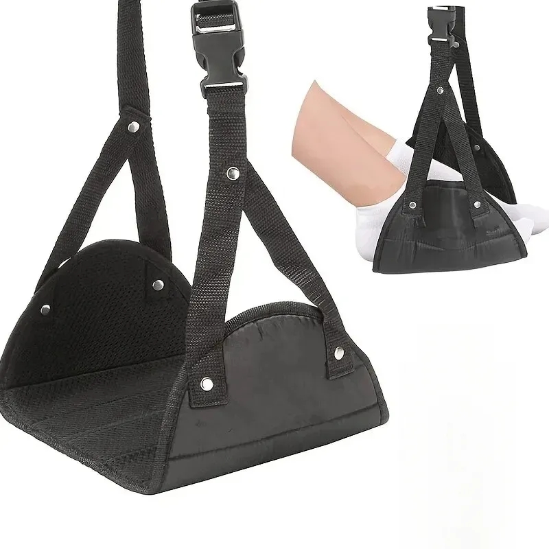Travel Accessories Long Flight - เปลญวนพักเท้าบนเครื่องบิน สายรัดปรับระดับได้ พักขาแบบพกพาสำหรับการเดินทางทางอากาศระยะไกล อุปกรณ์เสริมสำหรับการเดินทาง