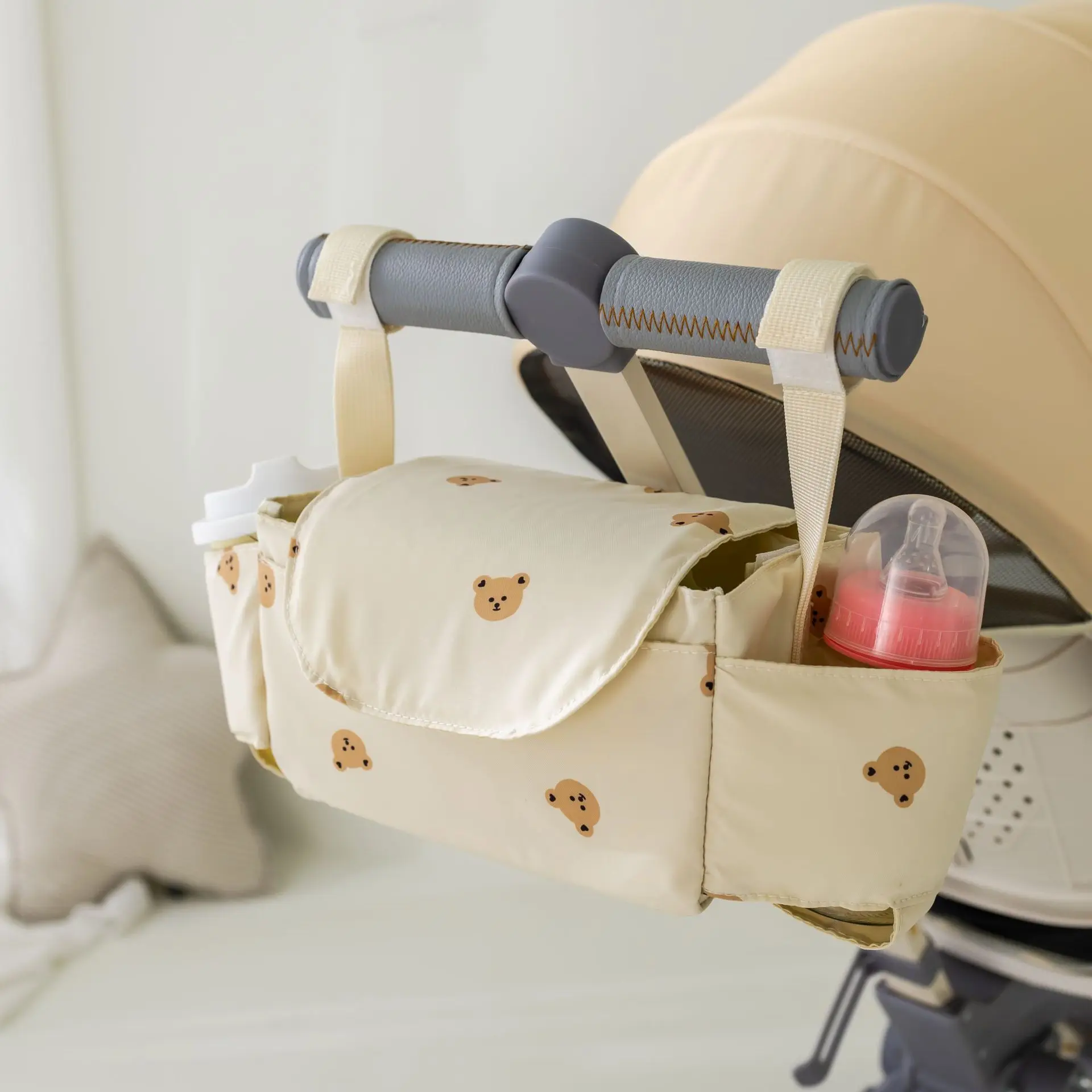 Travel Accessories Baby - กระเป๋าจัดระเบียบสำหรับรถเข็นเด็ก อุปกรณ์เสริมสำหรับเด็ก ที่วางแก้วน้ำ กระเป๋าเดินทางแบบพกพาสำหรับรถเข็นเด็กแรกเกิด ใช้ได้กับรถเข็นทุกรุ่น