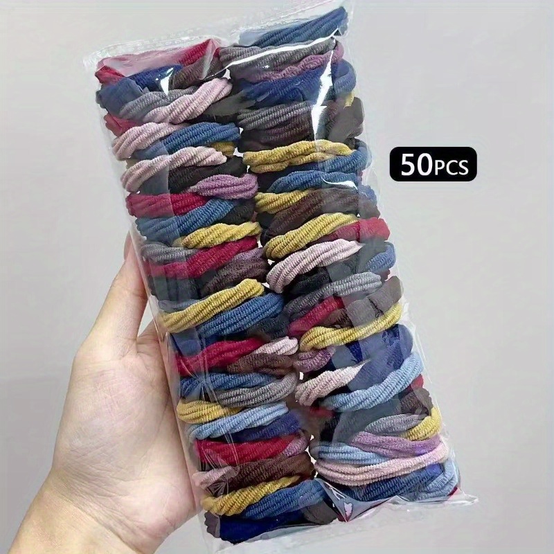 50 ชิ้น ยางรัดผมไนลอนซาตินสีดำ - Travel Accessories Aesthetic บทวิจารณ์และราคา