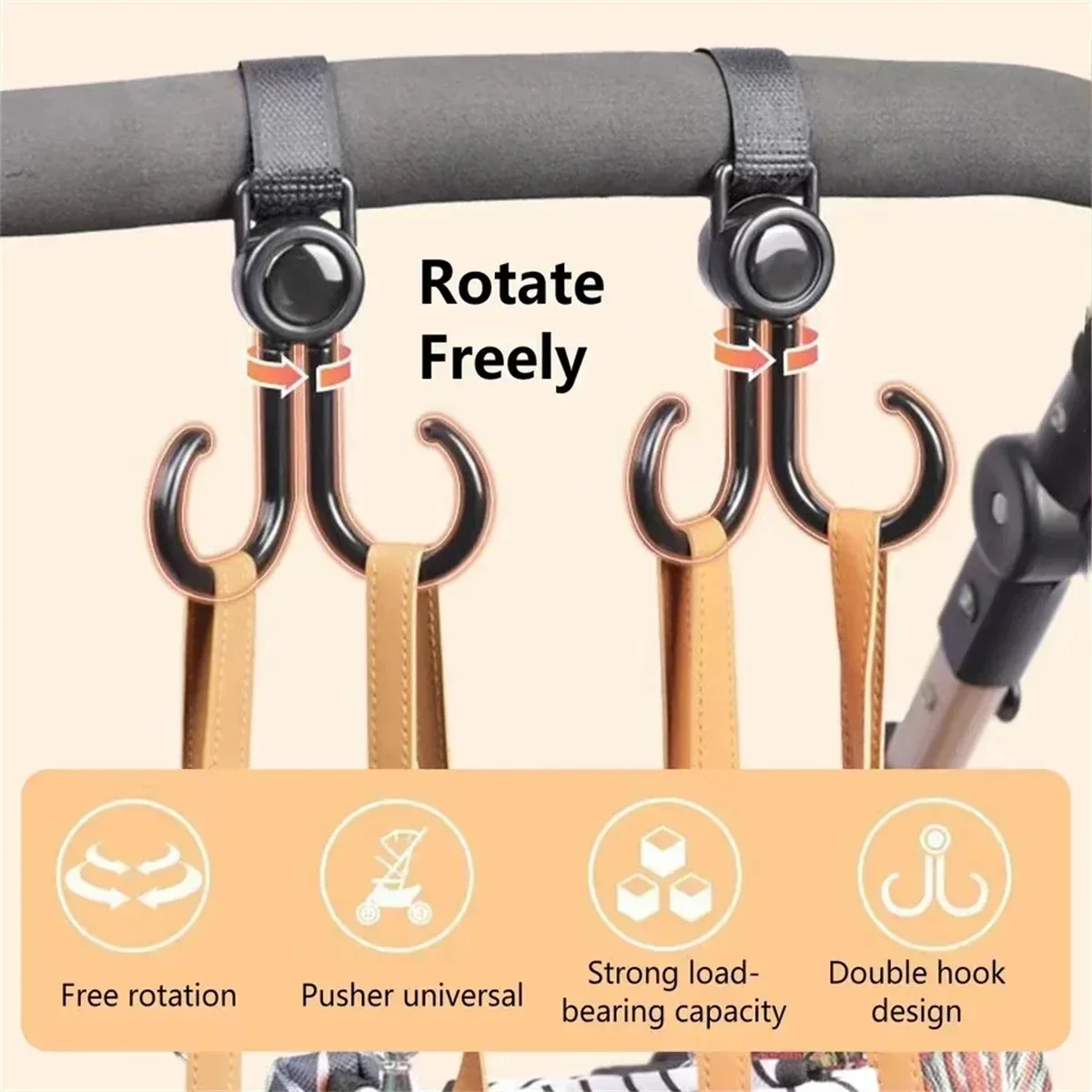 Rotatable Double Hooks รถเข็นเ - Travel Accessories Baby บทวิจารณ์และราคา