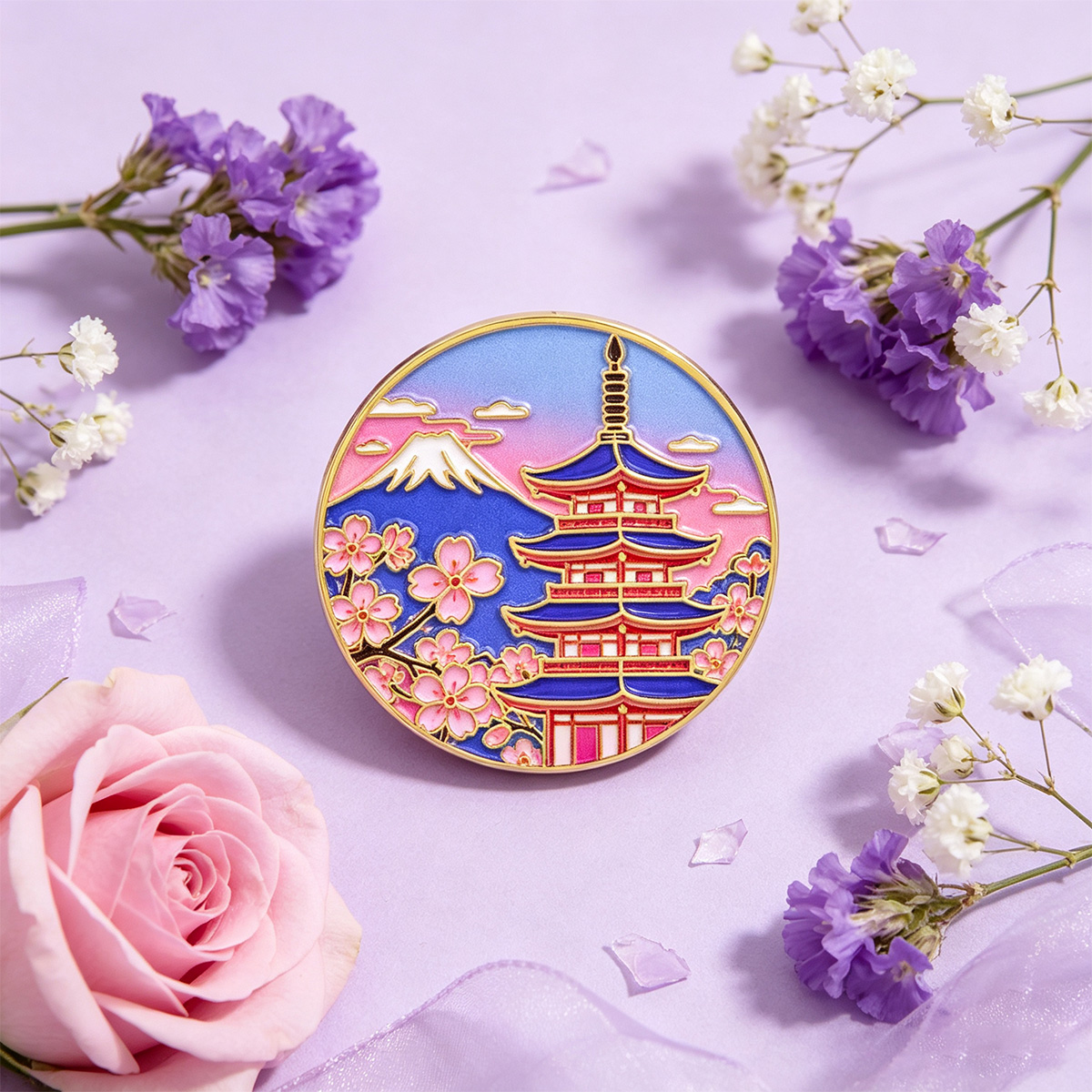เข็มกลัดเคลือบลายดอกซากุระญี่ป - Travel Accessories Jewelry บทวิจารณ์และราคา