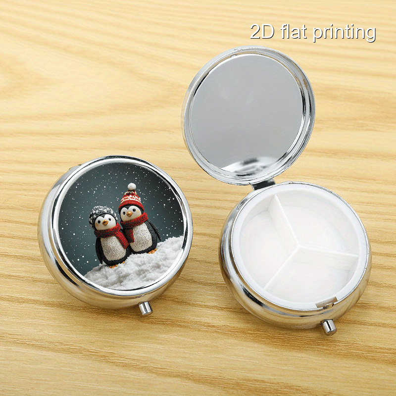 กล่องโลหะทรงกลมลายเพนกวินฤดูหน - Travel Accessories As Gifts บทวิจารณ์และราคา