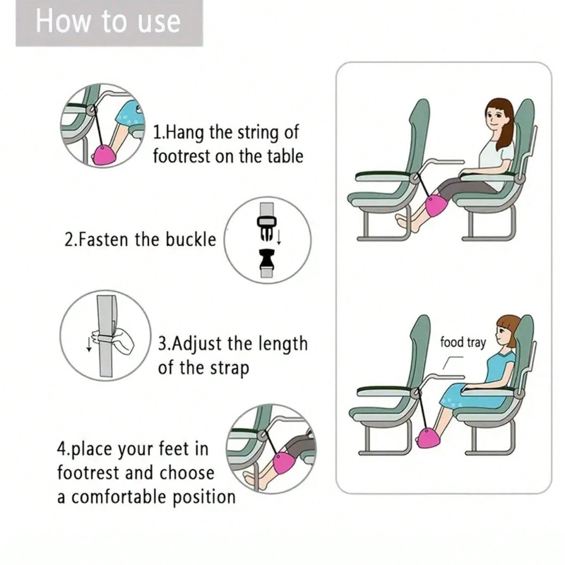 แบบพกพาปรับ Footrest Hammock ส - Travel Accessories Long Flight บทวิจารณ์และราคา