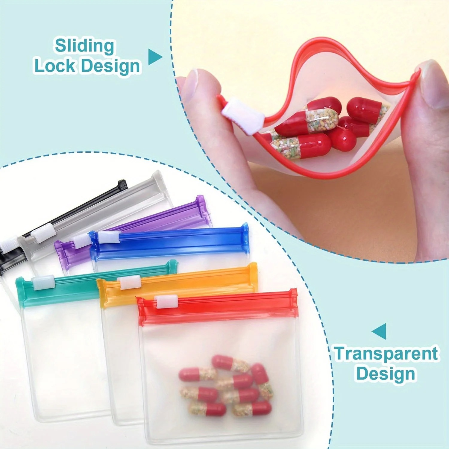 ถุงใส่ยาขนาดเล็กหลากสี ถุงซิปล - Travel Accessories Jewelry บทวิจารณ์และราคา
